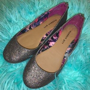 Madden Girl Harmonee Glitter Flats.